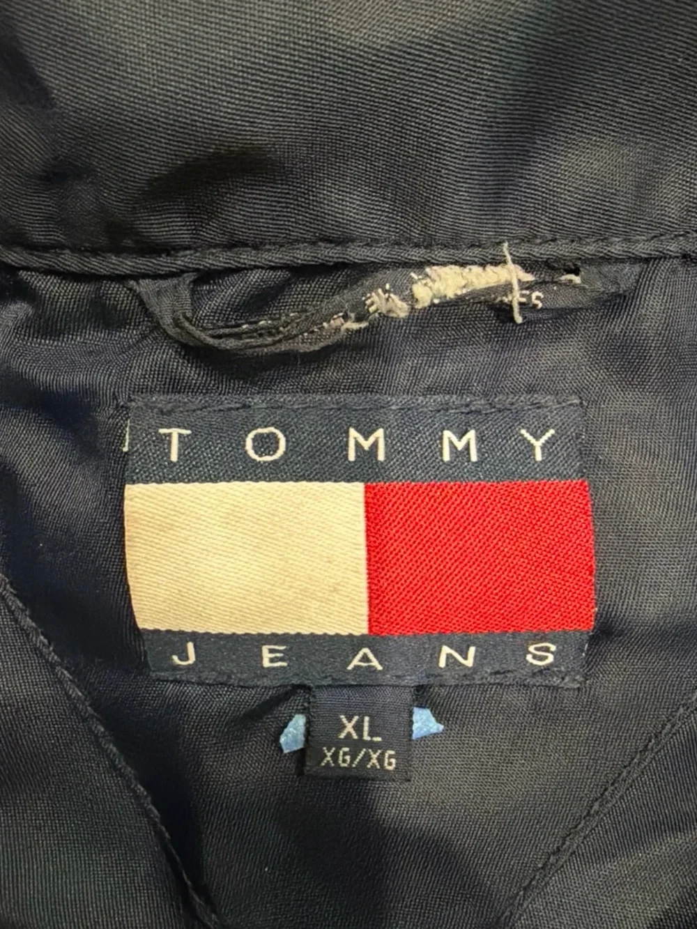 Tommy Hilfiger Navy Windbreaker Jacket with Signature Flag Patch